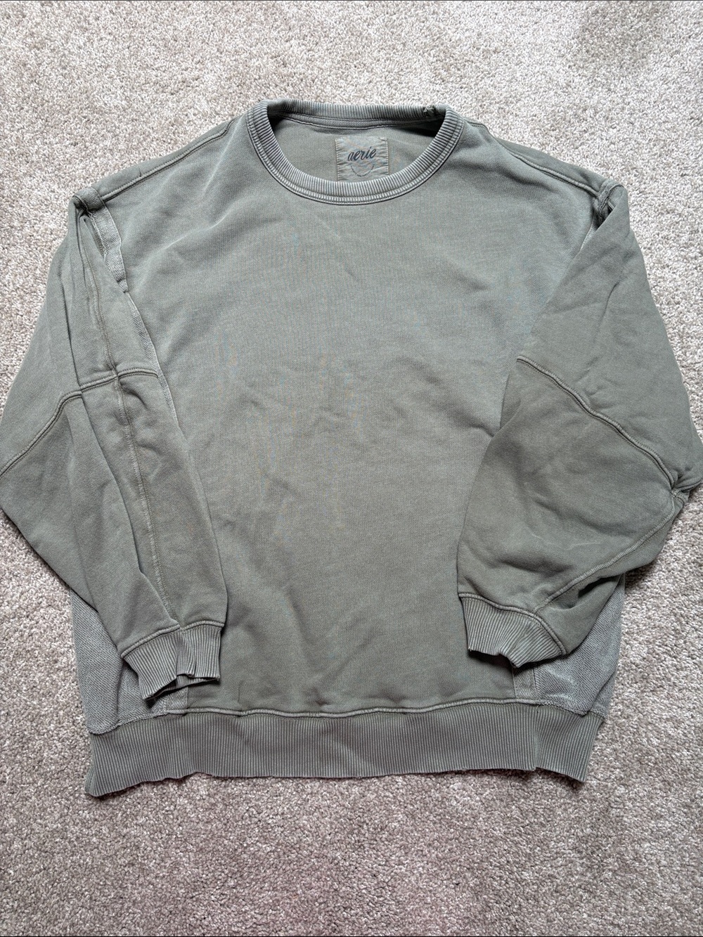 aerie Crewneck Green Sweatshirt